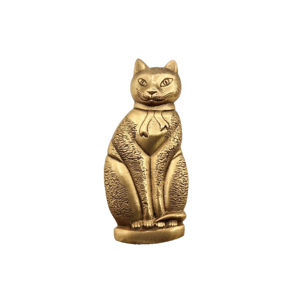 Danforth Pewter Cat Kitty 1994 Gold Tone brooch Signed Vintage